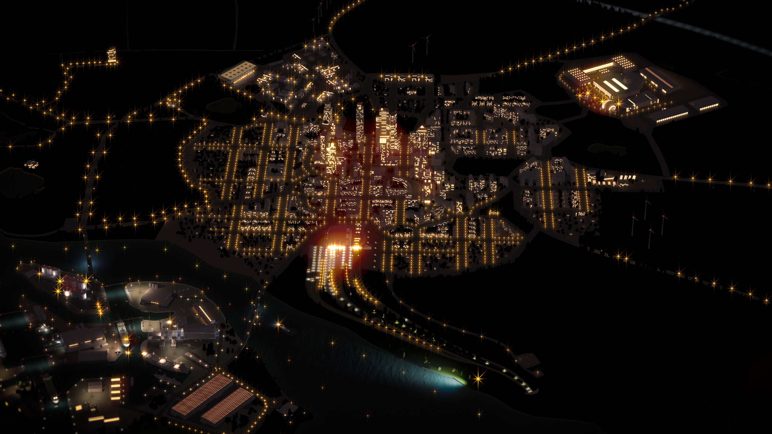 Mennekes City bei Nacht